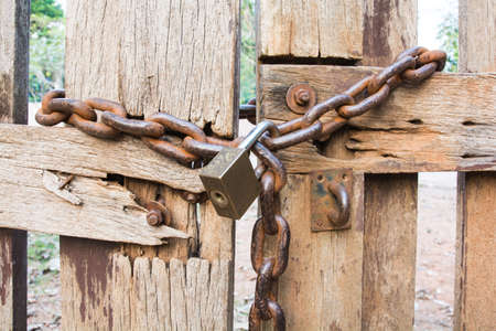 Lock with key chain lock indicator is stable.の写真素材