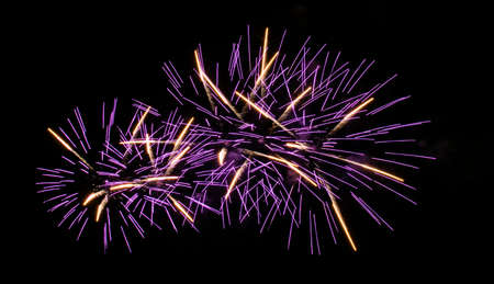 Fireworks purple yellow spots all Bankside with pleasure.