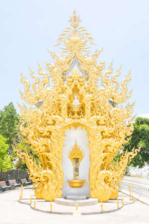 Art stucco facade pattern Thailand worship at Wat Rong Khon dedicated to Buddhismの写真素材