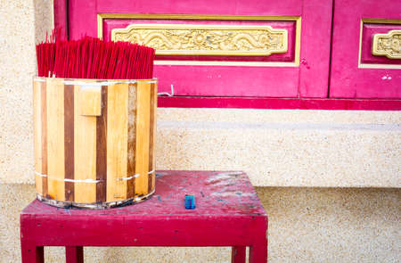 Buckets of incense to Buddha and God is neat and easy storage.の写真素材