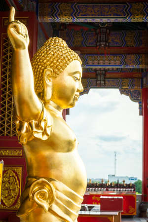 Buddha pagoda became the current belief that walking seven steps.の写真素材