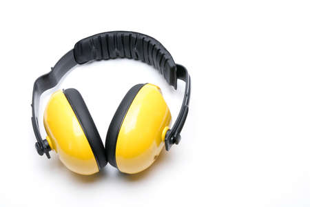 Hearing protection ear isolated examples of his white .の写真素材