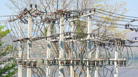 The electrical connection from the station to the community.