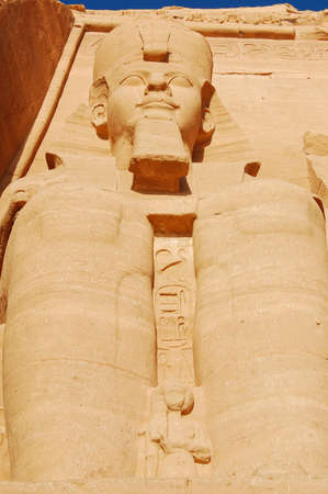 Close up of Rameses II statue in Abu Simbel, Egypt