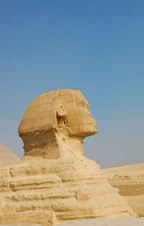 Sphinx at Pyramid of Giza, Egyptの写真素材