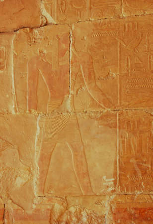 Ancient relief in Hatshepsut temple, Egypt