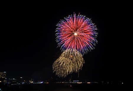 Fireworks at Pattaya beach, Thailand