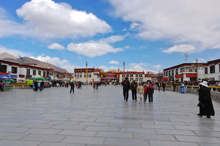Jokhang temple at Barkhor square, Tibetのeditorial素材