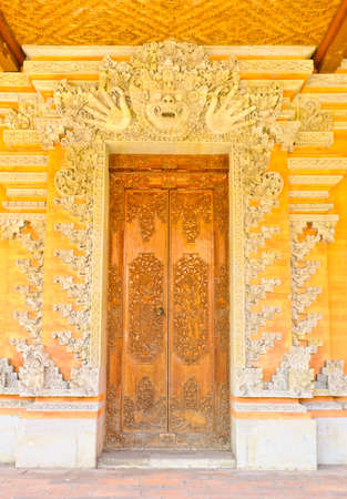 Door decorative of Balinese temple in Bail, Indonesiaの写真素材