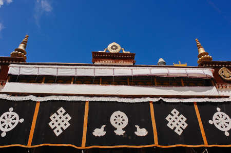 Roof decoration in Sera monastery in Lhasa, Tibetのeditorial素材