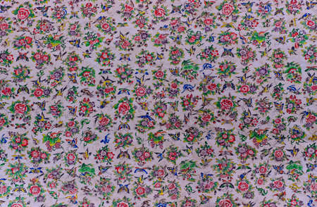 Colorful Thai art on temple wallのeditorial素材