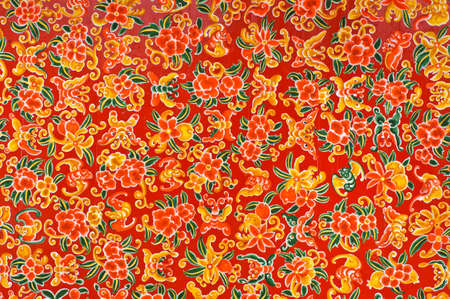 Thai painting on temple ceiling, Thailand