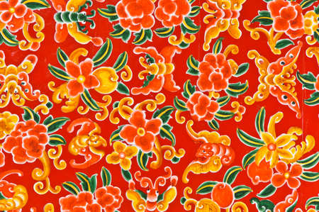 Thai painting on temple ceiling