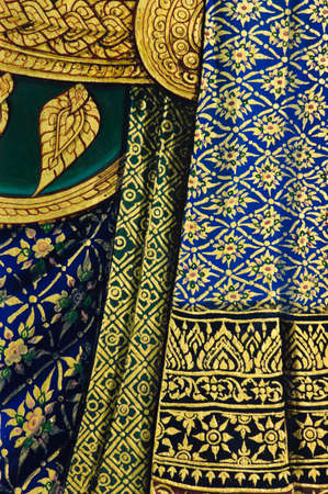 Tradition Thai art on temple wall, Thailandのeditorial素材