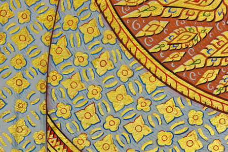 Tradition Thai art on temple wall, Thailandのeditorial素材