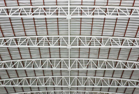 Metal roof of building view from insideの写真素材