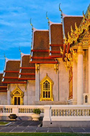 Beautiful marble temple in Thailandの写真素材