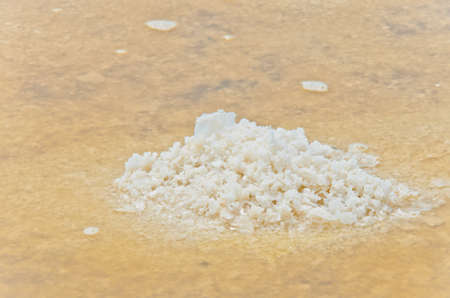 Salt in evaporation ponds の写真素材
