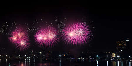 Fireworks at Pattaya beach, Thailand