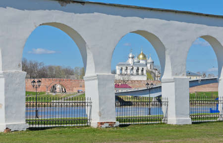 Novgorod Kremlin in Veliky Novgorod, Russia  View from Yaroslav s court の写真素材