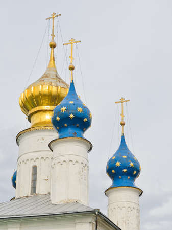 Russian Orthodox domes in Spasso-Yakovlevsky Monastery, Russia の写真素材