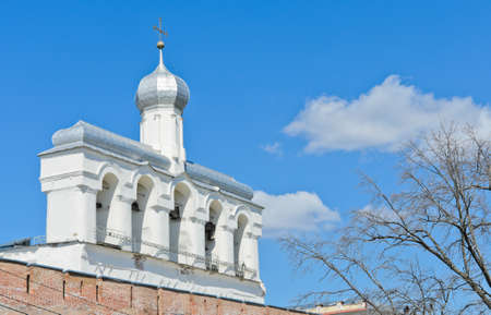 Belfry of St  Sophia Cathedral in Novgorod Kremlin, Russiaの写真素材