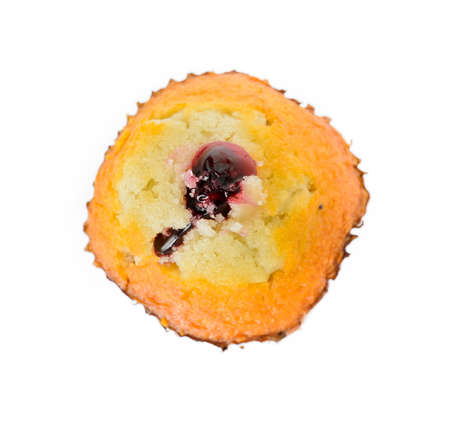 Top view of raspberry muffin の写真素材
