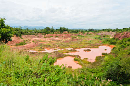 Landscape of excavated soilの写真素材