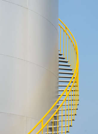Ladder on storage tankの写真素材