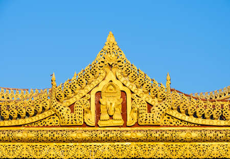 Burmese temple roof detail in Bagan, Myanmarの写真素材