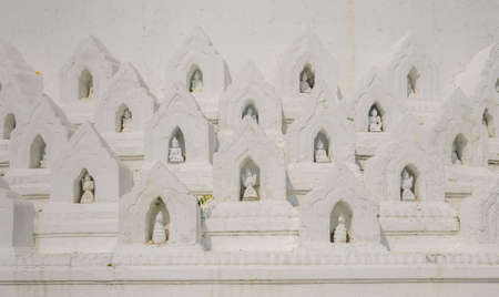 Part of Hsinbyume or Myatheindan pagoda in Mingun, Myanmarの写真素材