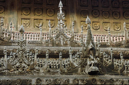 Shwenandaw Monastery or Golden Palace Monastery in Mandalay, Myanmarの写真素材