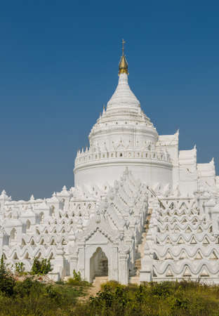 White pagoda of Hsinbyume  Myatheindan  in Mingun, Myanmar