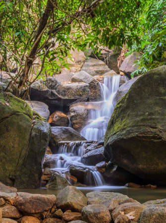 Evergreen forest waterfall in Chanthaburi, Thailandの写真素材