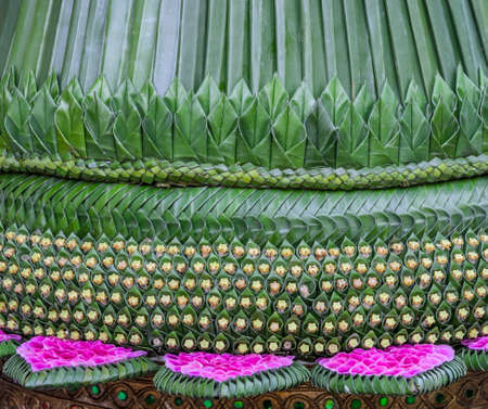 Traditional Thai  banana leaf decorative patternの写真素材
