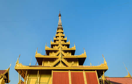 Mandalay Royal Palace roof detail, Myanmarの写真素材