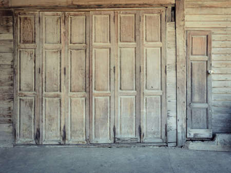 Thai wooden house folding doorの写真素材