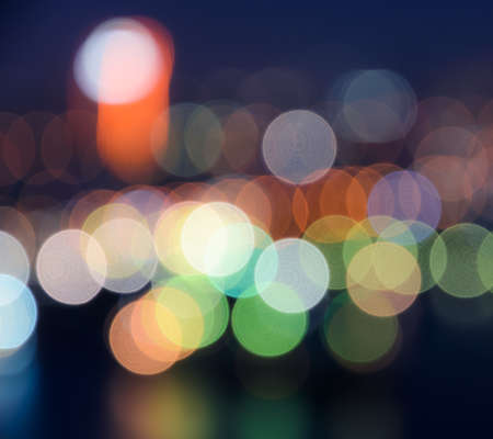 Colorful bokeh city lights backgroundの写真素材
