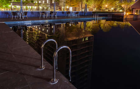 Swimming pool at night 
