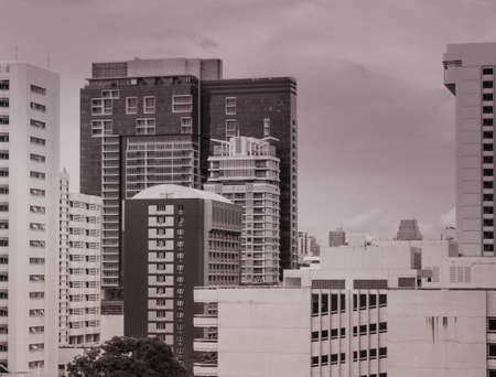 Business building in retro style