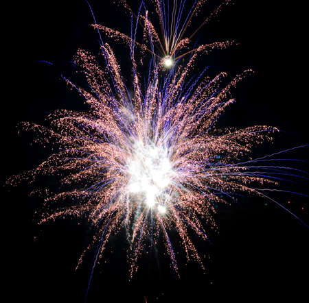 Colorful fireworks in the night sky