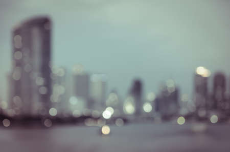 Bangkok skyline at night- Blurred bokeh backgroundの写真素材