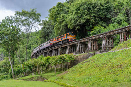 Death Railway in World War II at River Kwai in Kanchanaburi, Thailandのeditorial素材