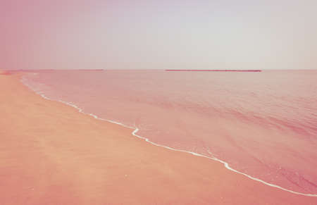 Beach and wave in vintage style colorの写真素材