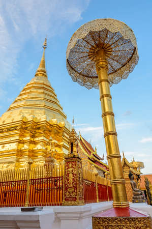 Wat Phra That Doi Suthep is the popular tourist destination of Chiang Mai Thailand.の写真素材