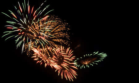Colorful fireworks exploding in the night sky