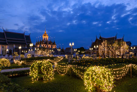 Loha Prasat Metal Castle in Wat Ratchanaddaram, Bangkok, Thailandのeditorial素材