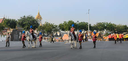 BANGKOK, THAILAND - DECEMBER 16, 2015 : The funeral ceremony moved His Holiness's body Supreme Patriarch in a procession from Wat Bowonniwet Vihara to Wat Debsirindrawas in Bangkok, Thailand.のeditorial素材
