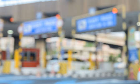 Blurred highway toll booth plaza abstract background imageの写真素材