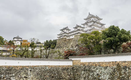 Mainkeep of the Himeji Castle (White Egret Castle or White Heron Castle) in Hyogo Prefecture, Japan. This is a UNESCO world heritage site.のeditorial素材
